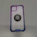 Ring Holder Series Case Designed for iPhone 13 6.1 Inch, Clear Cute Slim Colorful Bumper Protector Phone Stand Cover Support Magnetic Car Phone Mount (Purple Blue)