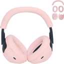 Adhiper 3-in-1 Silicone Case Sweat Covers for Sony WH-1000XM6 Headphones Accessories, XM6 Cover Silicone Ear Pads Covers & Headband Cover & Ear Cups Protector, Washable & Sweatproof - Pink