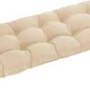 downluxe Outdoor Bench Cushion for Patio Furniture, Water Resistant Tufted Overstuffed Porch Swing Cushions, Thick Outdoor Loveseat Cushions, 44" X 19" X 5", Beige, Set of 1