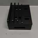 Wooden Charging Station for Multiple Devices - 5 Port USB Desktop Organizer with Watch Holder, Compatible with Phones Tablets Electronics (Black, 11.3x13x17cm/4.4x5.1x6.7in)