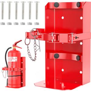 Fire Extinguisher Mount, Heavy Duty Fire Extinguisher Bracket with Screws Fits 10lb Dry/5lb Co2 Extinguisher for School Home Garage Laboratory and Vehicle Perfect for Wall Mount,1pcs (Red)