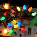 JOYIN 6 Pcs Christmas Light Up Headband and Necklace with 6 Flashing Modes, LED Christmas Bulb Lights Necklace Headband for Kids Women Men Xmas Party Supplies Accessories