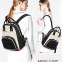 LOVEVOOK Small Backpack Purse for Women, Mini Backpack bag, Cute Fashion Backpack for Daily Travel Work, Beige-Black-Brown