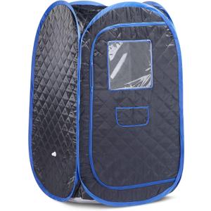 Portable Sauna Tent, Foldable One Person Full Body Spa for Detox Therapy Without Steamer - Black