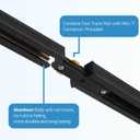 Hiiglxii 8FT H Track Lighting Rails Kit with Connectors, Black