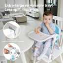 Apramo 3-in-1 Toddler Booster Seat for Kitchen Chair & Dining Table with Removable Tray and Safety Straps, Portable& Foldable Babies Chair for Table, Feeding, Floor & Travel, Blue
