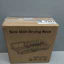 MAJALiS Small Expandable Over The Sink Dish Drying Rack Drainer In Stainless Steel Metal For Kitchen, Counter Space Saving Compact Plate Dryer Strainer Adjustable Hanging Inside Sink Wire Drain Holder (Silver)