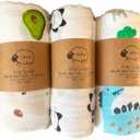 100% Organic Cotton Unisex Muslin Swaddle Blanket for Baby 4 Pack Hypoallergenic Breathable Baby Essentials Registry
