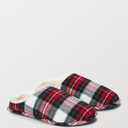 H&H Men's Plaid Slippers, Red, Size 11-12
