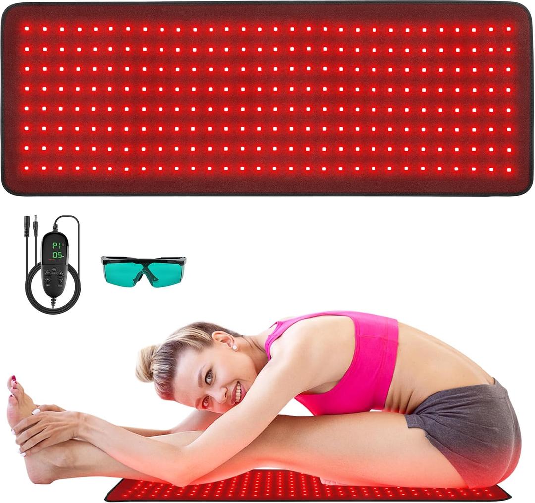 Red Light Therapy Pad Wearable 660nm & 850nm Infrared Light Therapy Mat Devices 31.5" x 11.8" Large Wrap Belt for Body Back Shoulders Waist Joint Muscle Pain Relief, 2X-Large