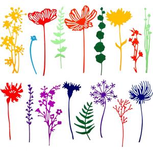 17 Pieces Wildflower Metal Cutting Dies 3D Flower Dies Flower Shape Embossing Scrapbooking Cuts Stencil Leaves Embossing Stencil for DIY Scrapbooking Card Making (Classic Style)