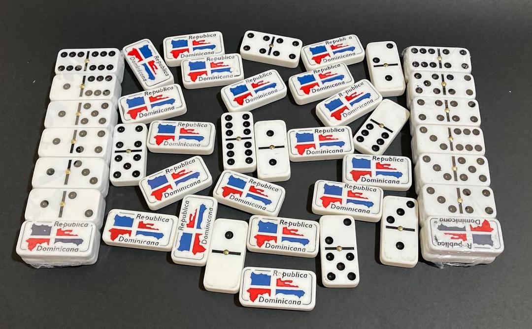 PRK 14 Dominican Republic Double Six Dominoes Novelty Size Tiles for Endless Dominos (No Box Just Tiles)