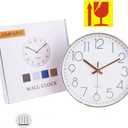 jomparis 10 Inch Gray Wall Clock Battery Operated Silent & Non-Ticking Wall Clock for Home, Bathroom, Bedroom, Kitchen