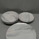 Bestone 12 Pieces Round Kitchen Dinnerware Sets,Plates and Bowls sets,Dishes, Plates, Bowls, Dish SetPlates and Bowls,Service for 4, Blue and White Marble