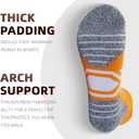 Women's sports socks running comfortable with Cushion anti-bubble 3 pairs low-top high-performance soft socks (Orange)