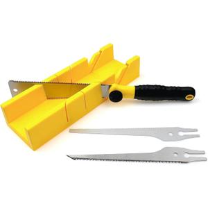 Miter Box And Saw Set, 4-Piece Japanese Hand Miter Saw, Wood Hand Saw 3 Blades, Small Miter Saw, Balsa Wood Cutter For Precise Cuts, Miter Shears, DIY, Crafting, Furniture & Carpentry