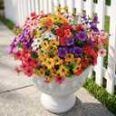 14 Bundles Artificial Flowers UV Resistant Fake Silk Plants Outdoors Decor | Faux Flowers, Realistic Plastic Flowers, No Fade for Indoors Outside Garden Porch Yard Patio Window Home Decoration