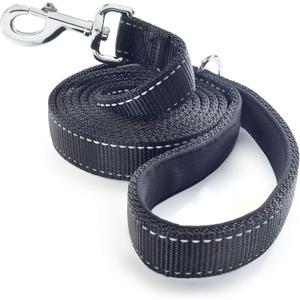 Dog Leash for Medium, Large and Small Dogs - 6 Foot Dog Leashes for Training and Daily Walks - Durable Sizes in Lightweight and Heavy Duty for Small and Large Breeds (2-Layer Reflective, Black)