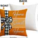 Artscope Fall Decorative Throw Pillow Covers 18x18 Inch Set of 4 Fall Gifts for Home Decor, Autumn Pumpkin Sweet Home Thankful Grateful Blessed Outdoor Farmhouse Pillow Cases for Sofa Couch-Orange