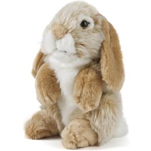 Living Nature Brown Sitting Lop Eared Rabbit Stuffed Animal | Fluffy Rabbit Animal | Soft Toy for Kids | 7 inches