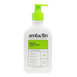 AmLactin Daily Nourish Therapeutic Body Lotion for Dry Skin - No-Scrub Exfoliator and Moisturizer - AmLactin 12% Lactic Acid Lotion, 7.9 oz