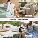 Bedsure GentleSoft 100% Cotton Blanket King Size for Bed - Breathable and Lightweight, Soft Cozy Textured Herringbone Woven Blanket for Summer Spring, Linen Beige, 108x90 inches