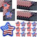 Meooeck USA Flag Stress Ball Gifts - American Patriotic Star Favors with Old Glory Cards, Bulk Souvenirs for Veterans Soldiers Patriots Parade Throws Party Decoration Supplies(15 Sets)