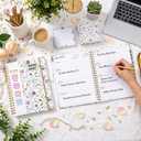 Planner 2026-2027, Weekly and Monthly Academic Planner, Jul 2026 - Jul 2027, 8.5"x11" Large Hardcover Daily Planner Calendar with Tabs for Women, Year Planning Agenda for Teacher and Student (Flowers-1)