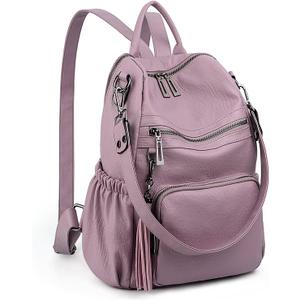 UTO Women Backpack Purse Leather Vegan Ladies Fashion Designer Rucksack Convertible Travel Shoulder Bag with Tassel
