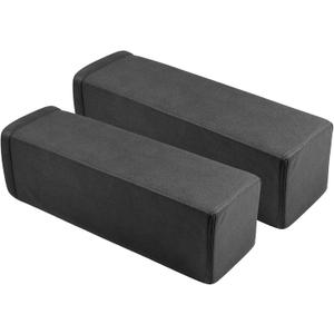2 Pack Couch Arm Rest Pillow, 6''x6''x20'' Faux Leather Waterproof Cover, High Density Foam Armrest Cushion, Removable & Washable Elbow Support for Sofa, Bed, and Armchair (Black)