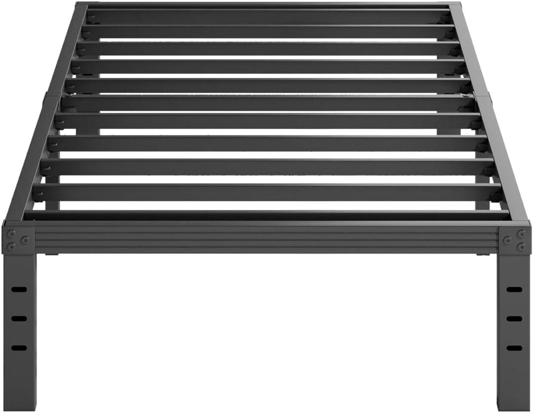 14 Inch High Metal Twin XL Bed Frames, Platform Twin XL Bed Frame No Box Spring Needed, Easy Assembly, Noise Free, Sturdy, Black