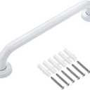 Sumnacon 16 Inch Anti-Slip Grip Bath Grab Bar - Sturdy Stainless Steel Shower Handle with Screws, Safety Handicap Shower Bar for Bathtub Toilet Bathroom Kitchen Stairway Handrail, White