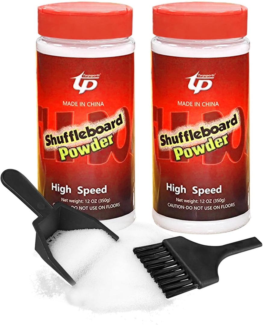Shuffleboard Sand Wax High/Medium Speed Shuffleboard Powder Set, Shuffleboard Sand with Mini Brush Set