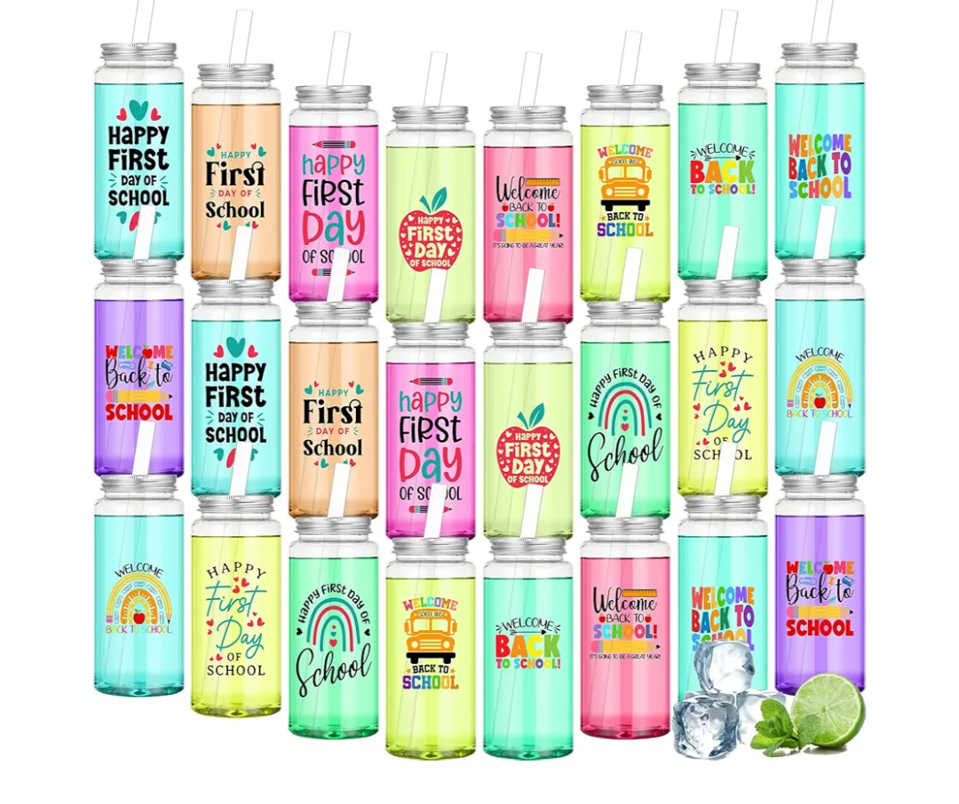 24 Pcs Back to School Tumblers Bulk Gifts for Teacher Students 13.5 oz Reusable Plastic Cups with Lids Straws for Happy First Day of School Gift Class Party Supplies (Bright) 24 Pcs Back to School Tumblers Bulk Gifts for Teacher Students 13.5 oz Reusable Plastic Cups with Lids Straws for Happy First Day of School Gift Class Party Supplies (Bright)