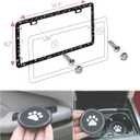 Black Bling License Plate Frames for Women Sparkly Rhinestone License Plate Frame Diamond Car License Plate Cover Glitter Bedazzled License Plate Holder 2 Pack with Bling Cup Coasters