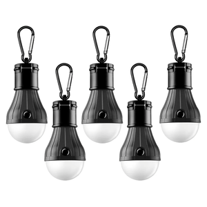 Tent Lamp Portable LED Tent Lights 5 Packs Hook Hurricane Emergency Lights LED Camping Light Bulb Camping Tent Lantern Bulb Camping Equipment for Camping Hiking Backpacking Fishing Outage