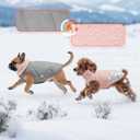 EMUST Reversible Cotton Padded Dog Puffer Vest - Warm Snow Coat for Small/Medium Puppies & Girls, Indoor Outdoor Winter Outfit, Pink, L