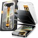 MRGLAS 4-Pack Privacy Screen Protector for iPhone 15 Pro Max [Auto-Alignment Kit] [10X Military Grade Protection] 9H Shatterproof Tempered Glass Compatible 15 Pro Max 6.7" Case-Friendly, Zero bubble