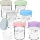 16 oz Overnight Oats Containers with Lids, 6-Pack Leak-Proof Wide Mouth Mason Jars & Separate Compartments for Fruits/Nuts, Airtight Glass Jars for Chia Pudding, Yogurt, Parfait and Salad