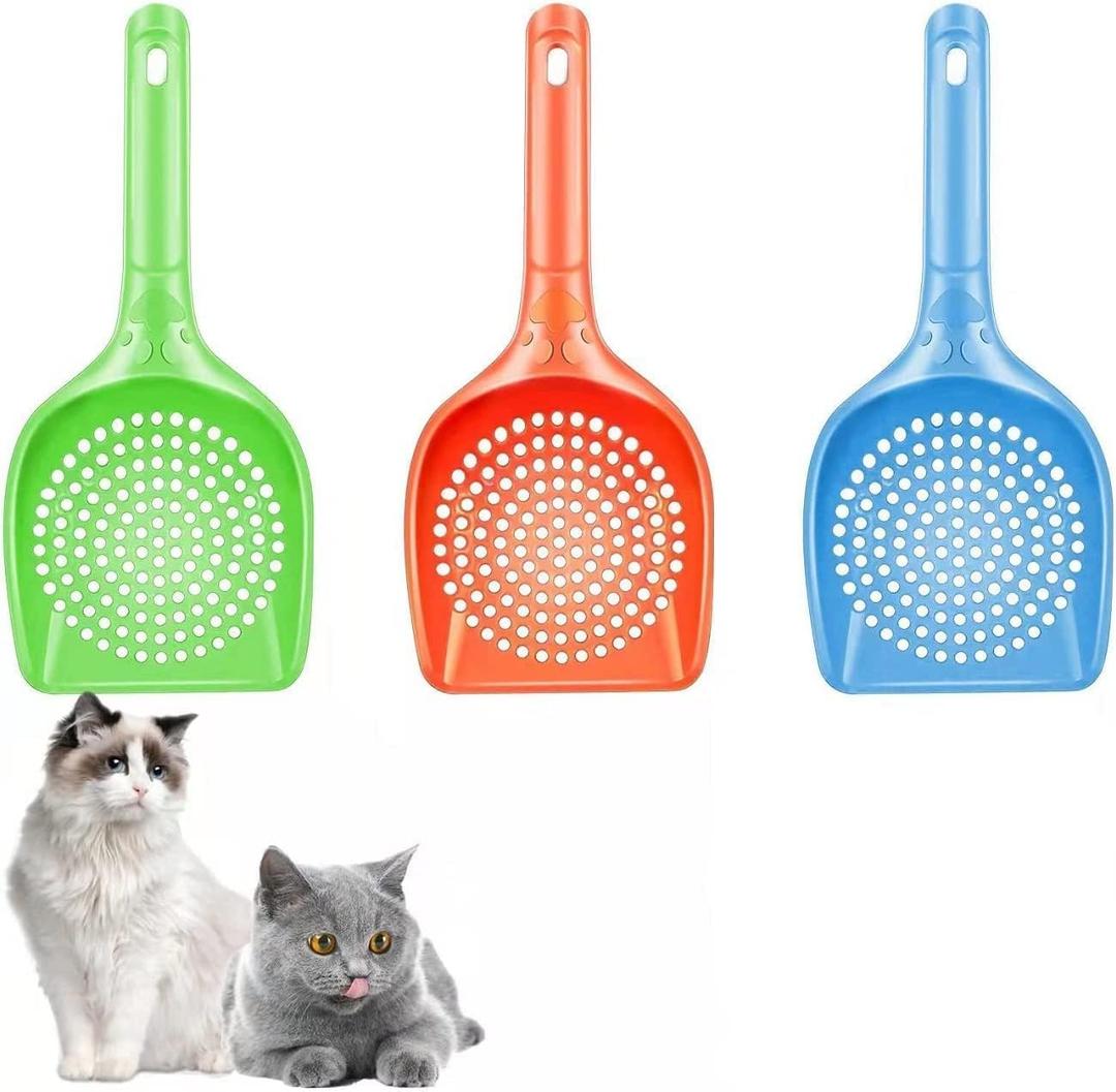 Cat Litter Scoop 3Pcs Cat Litter Scooper Long Handle Deep Shovel Cat Scooper Kitty Litter Scoop for Cat Sand Toilet Cleaning