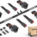 10L0L 4 Passenger (2+2) Golf Cart Seat Belt Kit for EZGO, Yamaha, Club Car, Fits Front Rear Seat, with Bracket