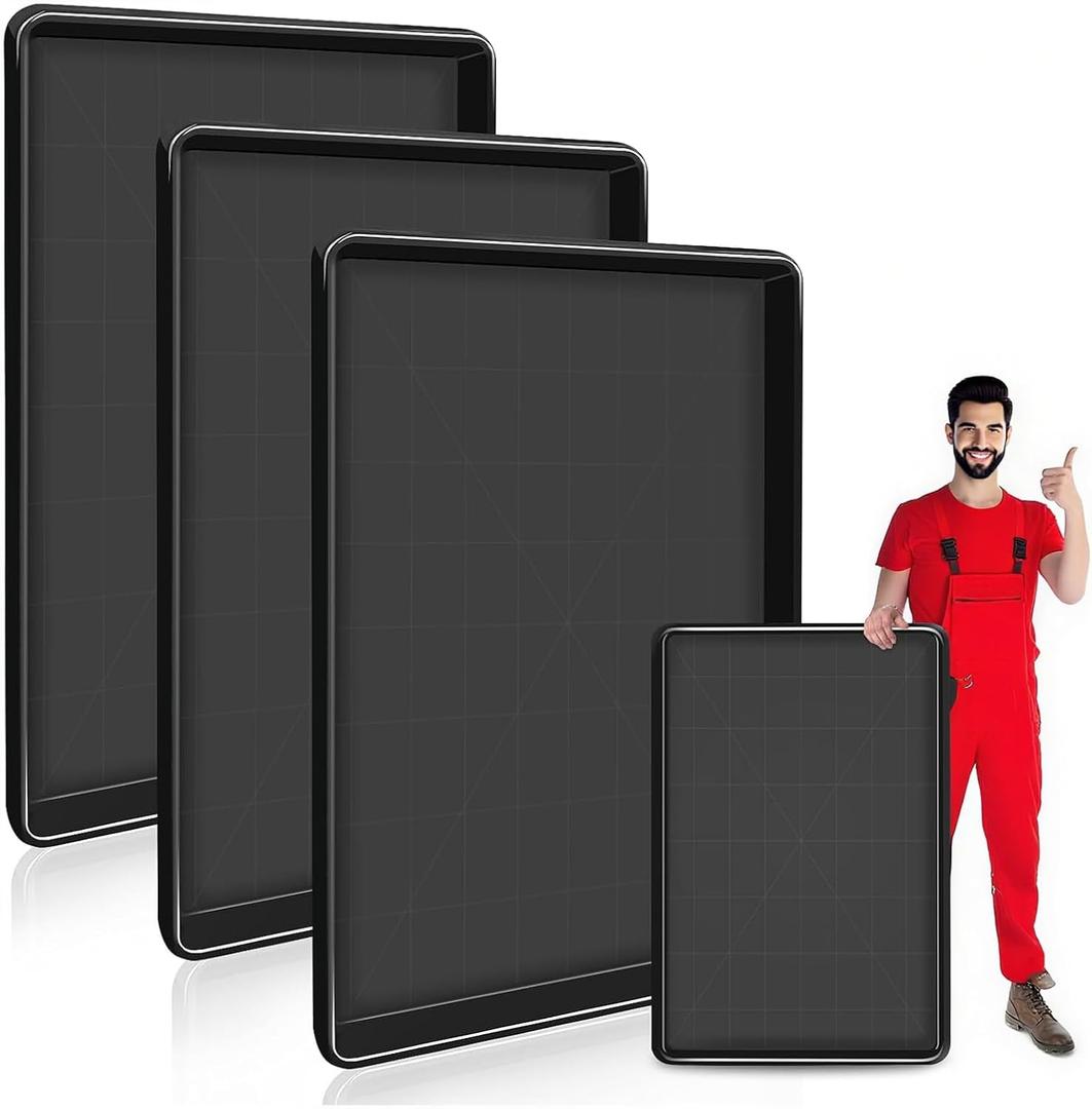 3 Pcs Extra Large Oil Drip Pan, 35.4241.6Inches Oil Drain Pan for Under Car,Plastic Oil Drip Tray for Garage, Fridges, Washing Machines, Cat Litter Box,Keeps Floors Safe & Clean