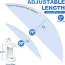 Curved Shower Curtain Rod For Bathroom 38-72 Inches, Adjustable Length, Curved Shower Rod, 0.9MM thickness, Round Shower Curtain Rods, Rotate Bracket For Large Shower Space, Need Drilling, White