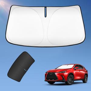 Sun Shade Sunshade for Lexus NX 2022-2025 NX250 NX350 NX350h NX400h+ NX450h+ Windshield Cover, 4-Layers Sun Screen Shield Protector 240T Silver Coating Sun Visor Foldable Window Shade Accessories