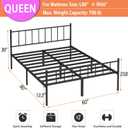 DIIYIV Queen Bed Frame-Classic Metal Platform Bed Frame,Mattress Foundation with Steel Slat Support,Under Foundation Storage,No Box Spring Needed, Easy Assembly, Queen Size