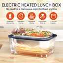 Portable Electric Lunch Box, Containing a 20,000mAh Battery Powered,1.6L Stainless Steel Inner Liner & Leak-Proof Cap Cordless Lunch Box with Scheduled Heating for Insulated/Heating (Navy Blue)