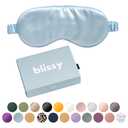 Blissy Silk Sleep Mask - Eye Sleeping Mask for Women & Men for Total Blackout - 100% Pure Mulberry Silk, 22 Momme 6a Fibers - Blindfold Sleep Mask Side Sleeper Eye Cover (Sky Blue)