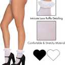 Diem Lace Ruffle Anklet Socks (One Size, White)