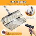 15 inch Extra Large Chicken Poop Scooper with Ergonomic Grip,5-in-1 Heavy Duty Adjustable Coop Scoop for Poop (24 to 68"), Stainless Steel Sifting Litter Shovel Scoop for Chicken Coop