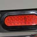 LINKITOM Trailer Lights Welded Mount Steel Boxes Kit w/6 inch LED Oval Tail Lights & 2 inch LED Red Round Side Lights w/Grommet wire connectors, 2 Pack